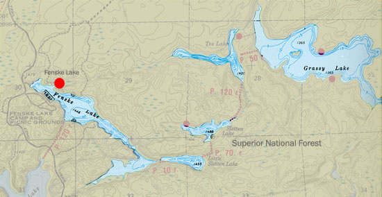 Map of Fenske Lake and Connecting Waters